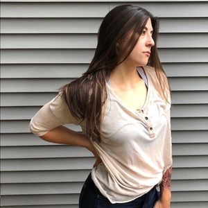 American Eagle Sheer Baseball Tee